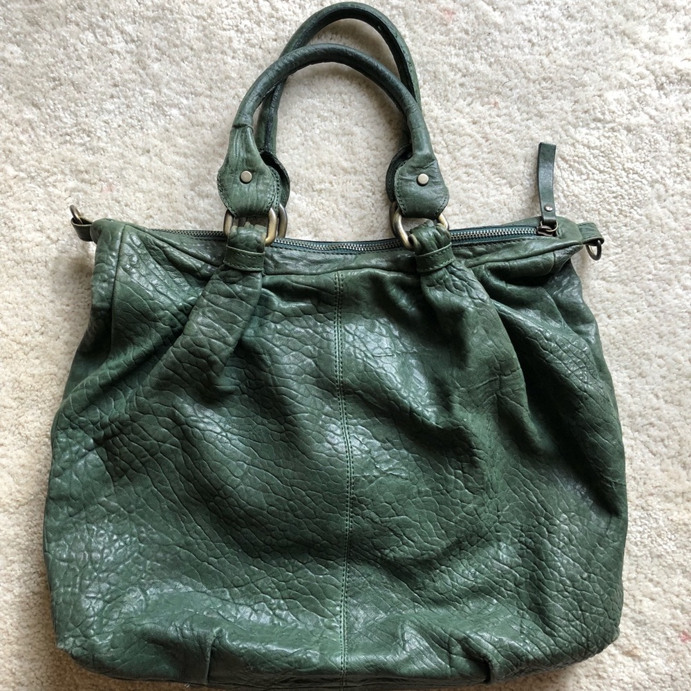 Gianni Notaro Green Leather Shoulder Bag